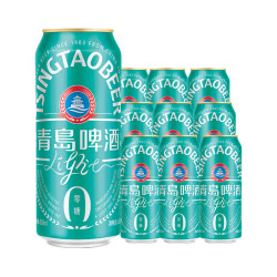 青岛啤酒 青岛 干啤轻干系列 0糖 500mL 10罐 礼盒装