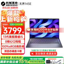 机械革命 无界14 Pro 2023款 十三代酷睿版 14英寸 轻薄本 灰色（酷睿i5-13500H、核芯显卡、16GB、1TB SSD、2.8K、LED、120Hz）