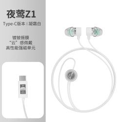 竹林鸟 夜莺Z1 入耳式HiFi耳机 凝霜白 Type-C版 带麦