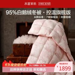 水星家纺 A类抑菌阻螨95%白鹅绒冬被芯防钻绒秋冬羽绒被子 95%白鹅绒冬被150×210cm