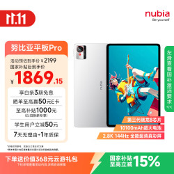 努比亚 平板Pro 10.9英寸 平板电脑（骁龙8 Gen3、8GB、256GB、WiFi版、极光银）