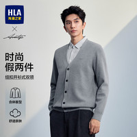 海澜之家 开衫假两件针织衫 炭灰色 XL 男士毛衣