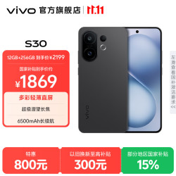 vivo S30 5G手机 12GB+256GB 可可黑 第四代骁龙7