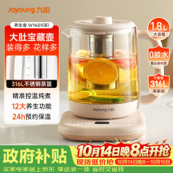 九阳 1.8L大容量养生壶煮茶器 316L不锈钢 800W大功率K18D-WY601(茶)