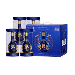 郎酒 青花郎五代酱香型白酒53度500ml*4瓶整箱(含陶瓷餐盘*2)
