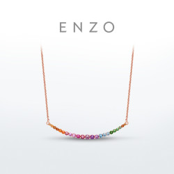 ENZO 微笑彩虹 18K金多彩宝石项链女EZV2515悦己送礼