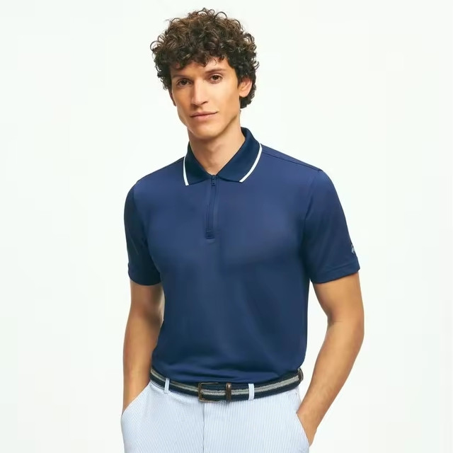 限新用户：Brooks Brothers Performance系列 半拉链珠地棉 POLO衫 二色可选