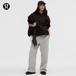 lululemon Big Cozy 女士超宽松阔腿运动裤 亚洲版型 杂色核心中灰 L