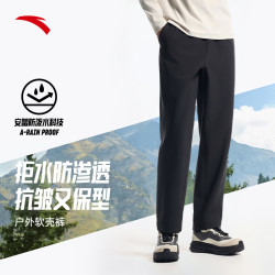 安踏 防泼水 男士软壳裤 基础黑-6 L
