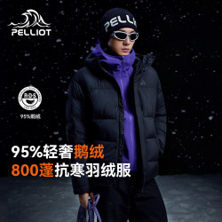 伯希和 800蓬95%鹅绒 漫暮黑 L码 户外羽绒服