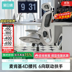 黑白调 P2 Pro 二代 人体工学椅 霜白 标配款