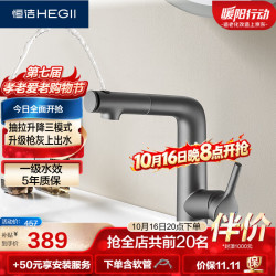 恒洁 面盆水龙头 卫生间浴室抽拉升降漱口水冷热水龙头HMF929B-115-SH