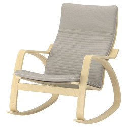 宜家 POANG波昂摇椅 淡米色坐垫桦木纹框架 单人沙发