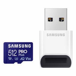 三星 PRO Plus microSD存储卡200MB/s全高清4K多功能多兼容2024 PRO Plus(180MB/s)含USB读卡器 512GB
