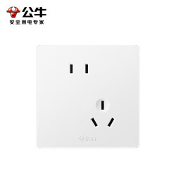 公牛 开关插座 G12系列10A斜五孔插座86型面板G12Z223AS 白色 十只装