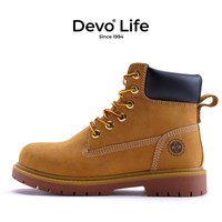 Devo Life 马丁靴大黄靴男女款厚底冬季2025款英伦风工装靴子24017