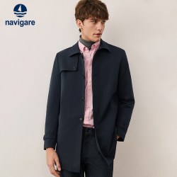 navigare 意大利小帆船翻领风衣男防风外套大衣
