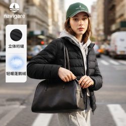 navigare 小帆船时尚短装保暖轻薄款鹅绒羽绒服女士外套