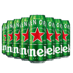 喜力 啤酒 经典 500ml*8罐装 全麦酿造 整箱装 京东自营