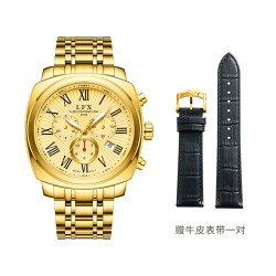 老鳳祥 老凤祥新品骏雅系列男士手表足金多功能商务黄金腕表