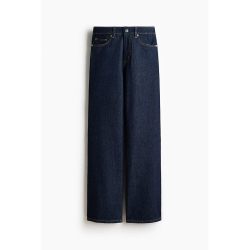 H&M HM女装牛仔裤秋季宽松潮流复古高腰直筒阔腿通勤裤子1222670