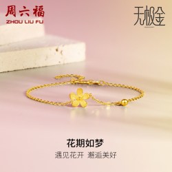 周六福 小桃花黄金手链女5G无极金系列足金计价金手链送女七夕礼物