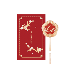 和玺 故宫文创喜上眉梢手柄镜化妆镜便携梳子中秋节新婚伴手礼物女