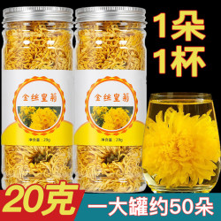 京南青年金丝黄菊养生茶罐装黄山特级菊花 20g*3瓶