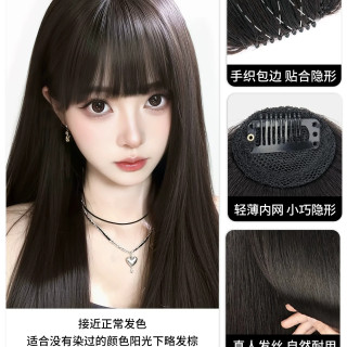 TREE 漫画刘海假发女片自然前额全真发空气轻薄增发量齐刘海补发假刘海