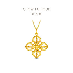 周大福男士 周大福十字金刚杵足金古法黄金吊坠计价多款礼物