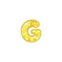 移动端：老庙黄金 足金爆闪字母耳钉碎碎冰英文字母5G单只创意DIY呆萌