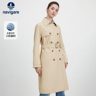 navigare 意大利小帆船中长款风衣女士三防外套大衣