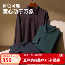 雅戈尔 长袖POLO衫男可机洗羊毛混纺红外蓄热 暗紫VLYM519952MCA M （推荐120-135斤）