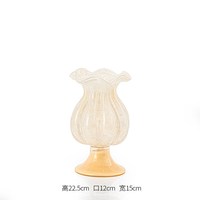 紫香凝 中古风芬顿琉璃花瓶法式复古客厅插花玻璃摆件高级感桌面水培鲜花
