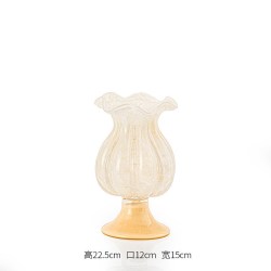 紫香凝 中古风芬顿琉璃花瓶法式复古客厅插花玻璃摆件高级感桌面水培鲜花