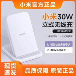 小米米家30W立式无线充支持安卓苹果手机智能快速快充双线圈横竖