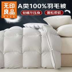 无印良品 26新款A类100%羽毛被冬被  灰色 200*230cm（填充约1800G）