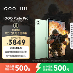 iQOO Pad6 Pro 第五代骁龙8至尊版 12GB+256GB 曼岛配色 平板电脑