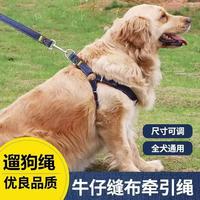 宠小曼 猫狗牵引绳套装 2件套 红蓝 L