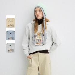 TEENIE WEENIE 小熊女装连帽卫衣秋冬季印花刺绣元气大熊套头上衣