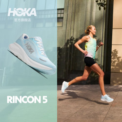 HOKA 女款秋季林康 5 公路跑步鞋RINCON 5 轻量缓震耐磨 水光蓝/铂银色 38