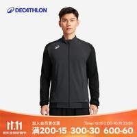 迪卡侬 运动夹克足球训练外套户外跑步服保暖男经典黑M-4283548