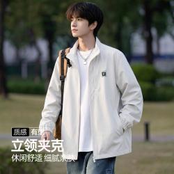 雪中飞 青少年立领休闲夹克外套男运动潮流秋季美式宽松时尚百搭开衫男款