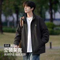 雪中飞 青少年立领休闲夹克外套男运动潮流秋季美式宽松时尚百搭开衫男款