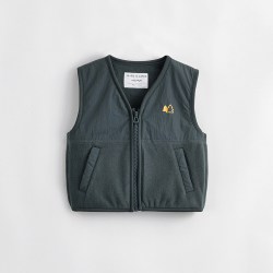 marc & janie TW231968 摇粒绒拼接 薄墨灰 90cm 儿童马甲