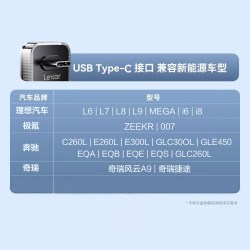 雷克沙 行车记录车载专用U盘新能源电车哨兵模式多路循环录像A/C口