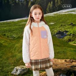 巴拉巴拉 防泼水青少年中大童小童儿童连帽外套女童秋冬款便服上衣棉服棉袄