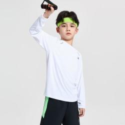 特步 速干易清洗透气男童女童秋季2026新品百搭圆领套头长袖针织衫