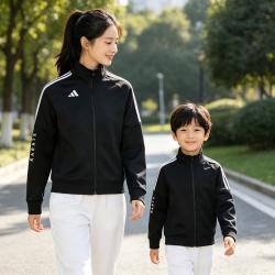 阿迪达斯 儿童休闲百搭立领夹克外套简约舒适亲肤针织开衫运动外套