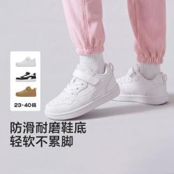 巴拉巴拉 防滑耐磨儿童板鞋男童女童休闲鞋轻便加绒小白鞋魔术贴冬款童鞋